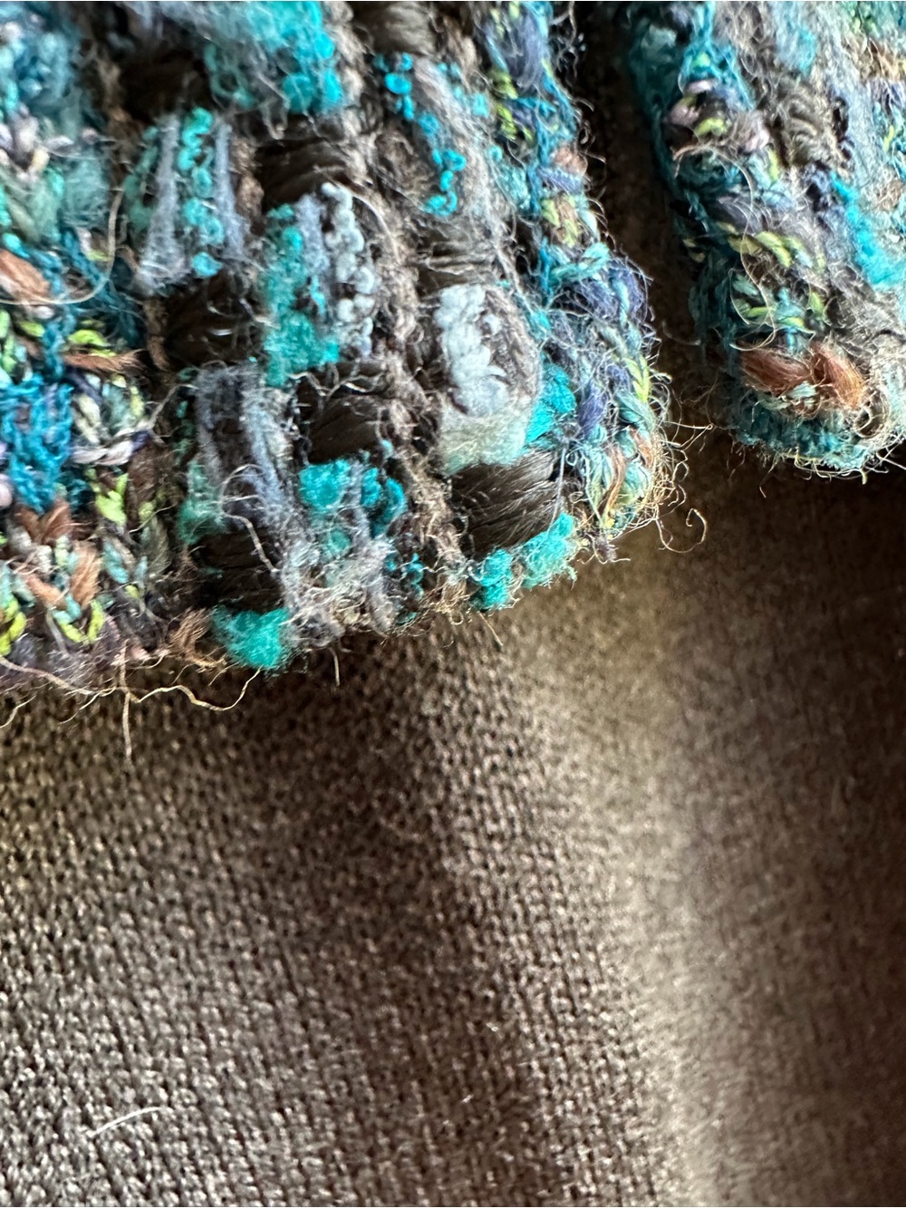 St. John Teal-Blue Tweed Zip Jacket - Picture 4 of 6